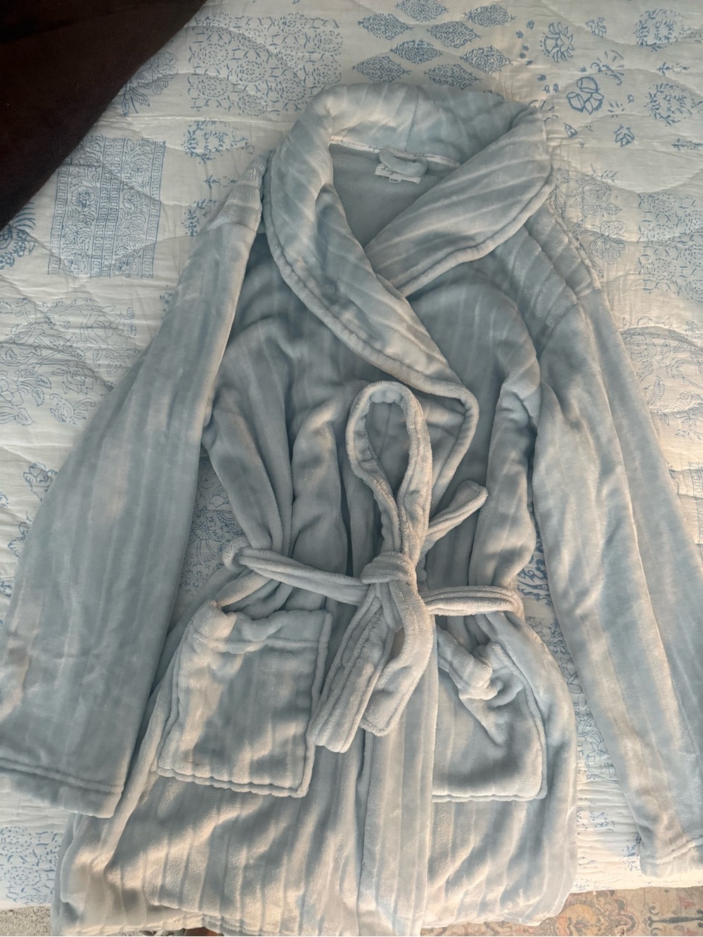 Light Blue Plush Robe